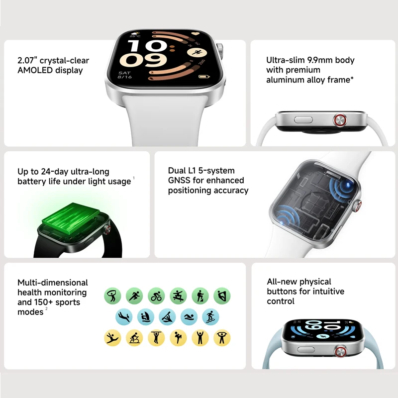 Xiaomi Redmi Watch 6 Global Version Smartwatch 2.07'' Display Bluetooth Phone Call Health Monitoring Sports Mode 550mAh Battery photo 2