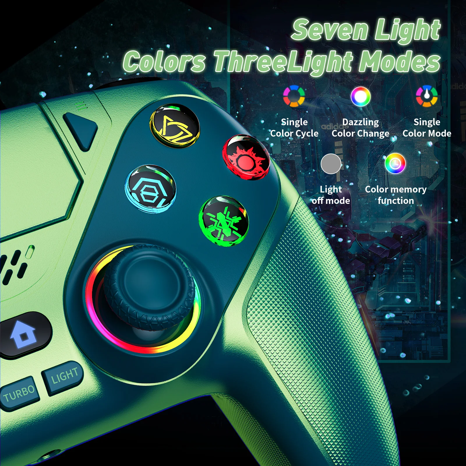 Controller For PS5/PlayStation 5 Pro/Slim/PC Wireless Gamepads RGB Hall Effect No Drift Game Joystick W/Dual Vibrate Marco/Turbo photo 2