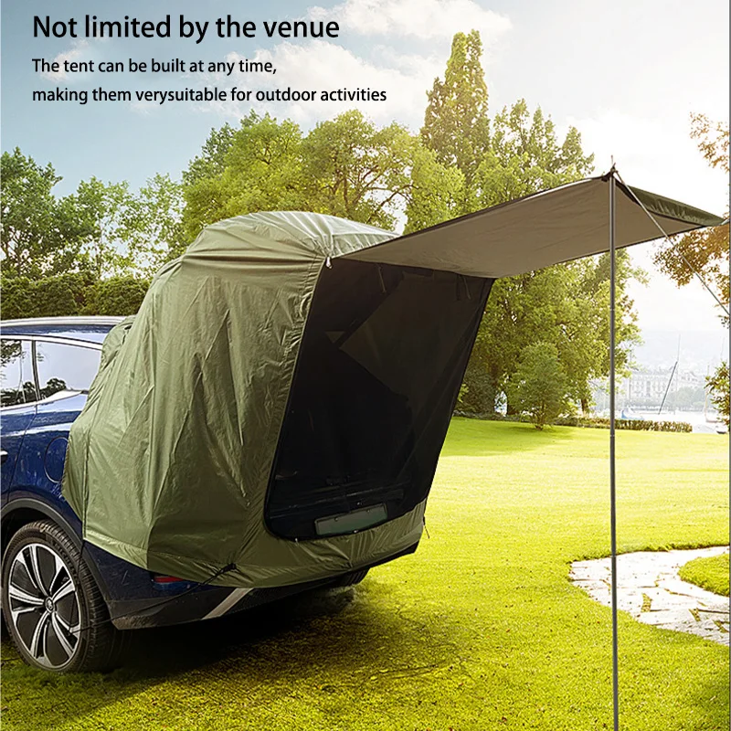 Outdoor Car Rear Tent Camping Picnic Car Rear Tent with Canopy Car Rear Extension Tent Sunshine-Proof Rain-Proof Car Rear Tent photo 4