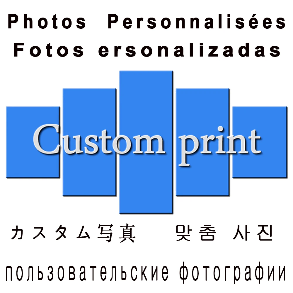 Dropshipping 5 Panel Canvas Art Wall Decor Painting Custom Family Photo Anime Poster Movie Picture Modern Home Decoration Frames photo 2