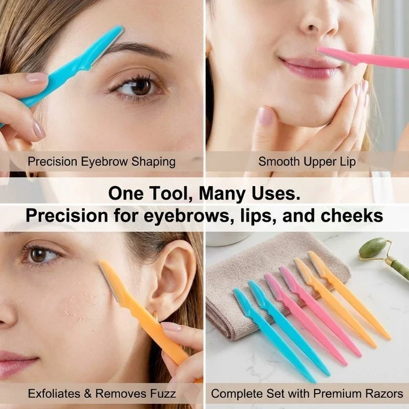 Disposable Eyebrow Razor Set Multicolor Facial Shaper Trimmer Portable Face Hair Remover Shaving Razors for Eyebrow Grooming photo 4