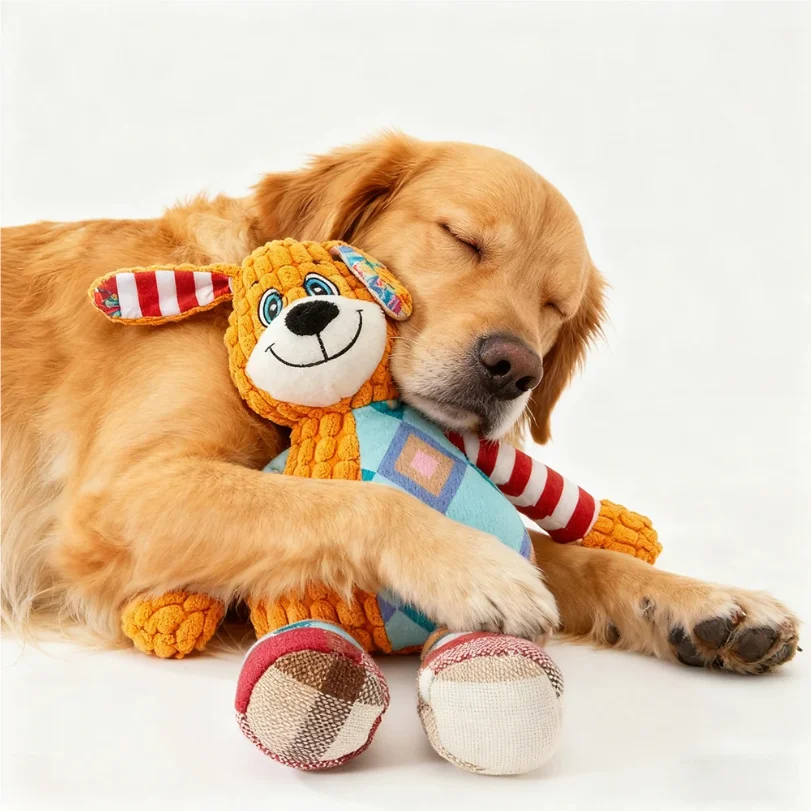 Interactive Pet Plush Toy for Cat And Dog Cute Squeaky Bite Resistant Puzzle Chew Toy for Teeth Cleaning Pet Supplies photo 3