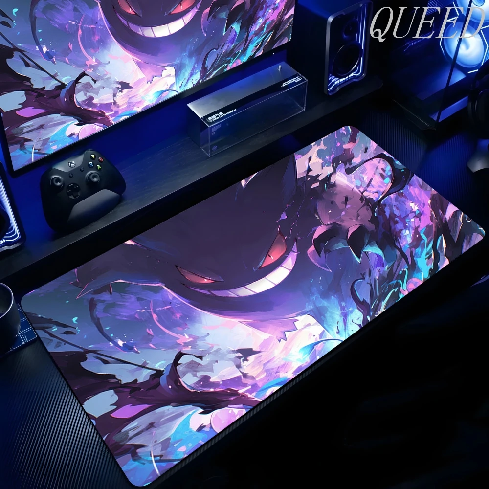 XXL Play Mat Laptop Black Gaming Accessories Mouse Pad Japan Anime Keyboard Rug PC P-pokemon Gengar Mousepad Gamer Keyboard Rug photo 4