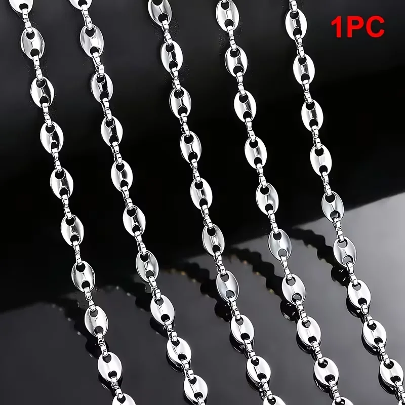 Trendy Simple Pig Nose Chain Coffee Bean Chain Men's and Women's Unique Necklace Stainless Steel Everyday Accessory photo 6