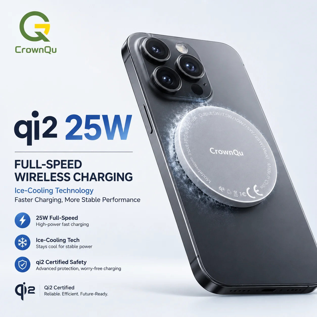 Qi2.2 Wireless Chargers 25W Magnetic Induction USB TypeC Adapter For iPhone 17 16 15 Pro Max‌ 5W Airpods Series Xiaomi Samsung photo 6