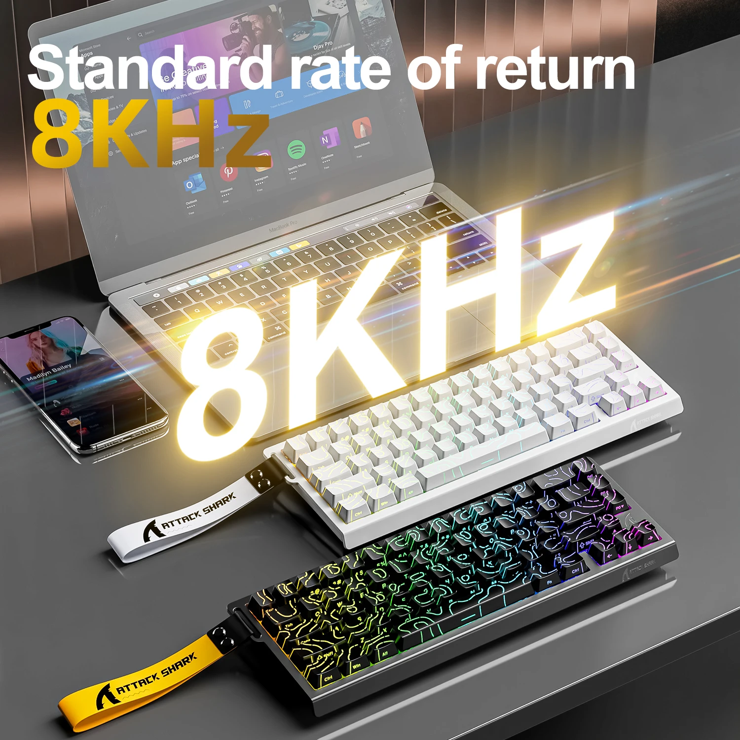 ATTACK SHARK X68HE X68Pro He Magnetic Mechanical Keyboard for Pro Gaming 0.01mm Rapid Trigg 8000Hz SOCD/Rs 0.125ms 128K Rate photo 4