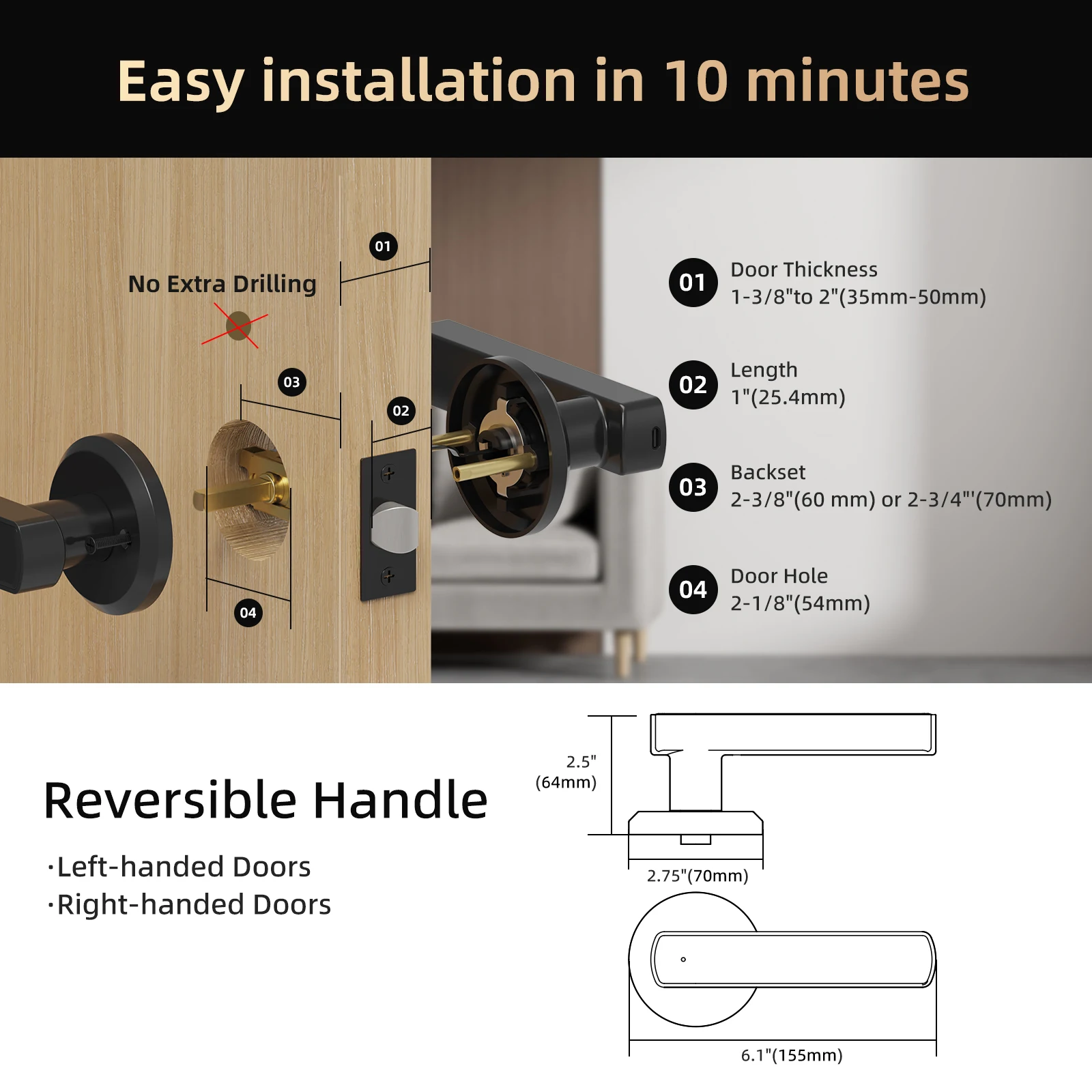Viladepot Smart Lock Fingerprint Door Lock App Control Passcode Unlock Electronic Touchscreen Keypad photo 2