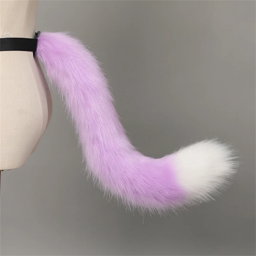 14 Colors Handmade Cat Tail with Adjustable Belt Plush Furry Tail Anime Convention Cosplay Prop Halloween Costume Accessories photo 5