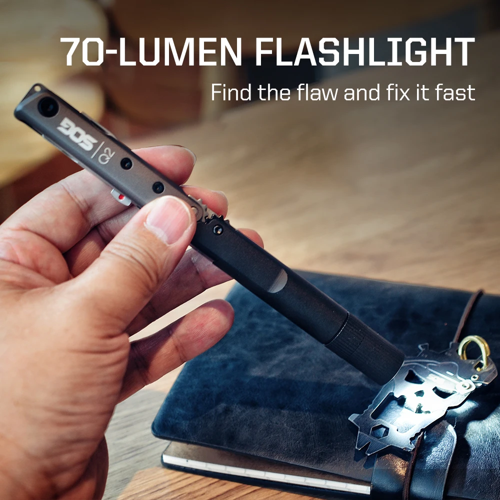 SOG BATON Q2 4 in 1 Multifunctional Tactical Pen Mini Pocket Tools EDC Compact Multi-Tool LED Flashlight Outdoor Survival Tools photo 4