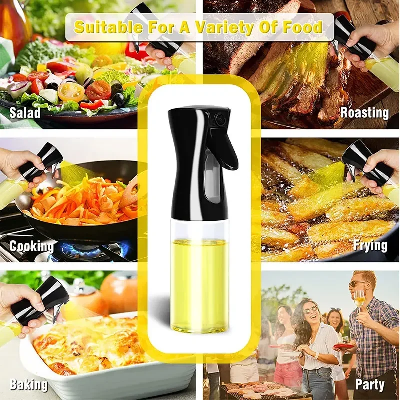 200/300/500mlOil Spray Plastic Household Kitchen Oil Spray Bottle Or Oil Brush Nebulizing Mist Filling Cooking Dual Use BBQ photo 5