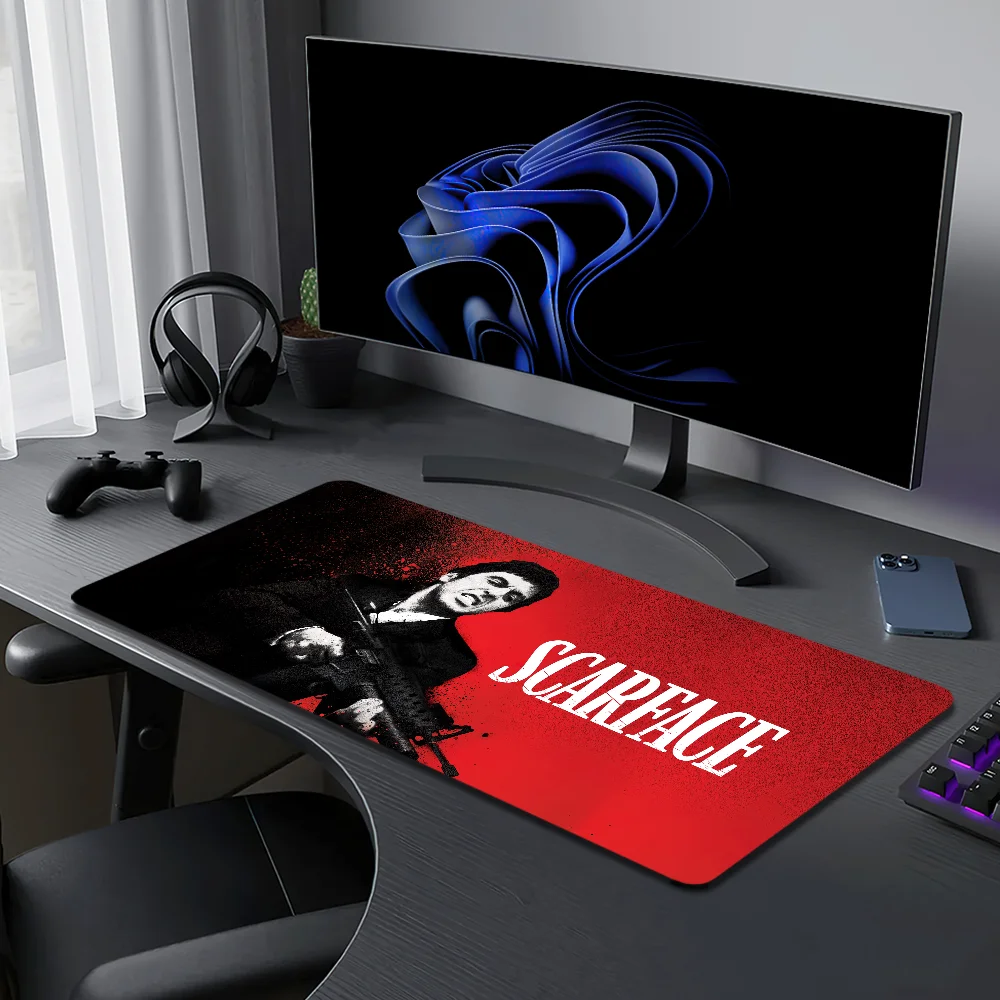 S-Scarface Tony Montana Mouse Pad Large Desk Mat Keyboard Ergonomic Office Rubber PC Non-slip Anti-fray Home Custom Best Price photo 2