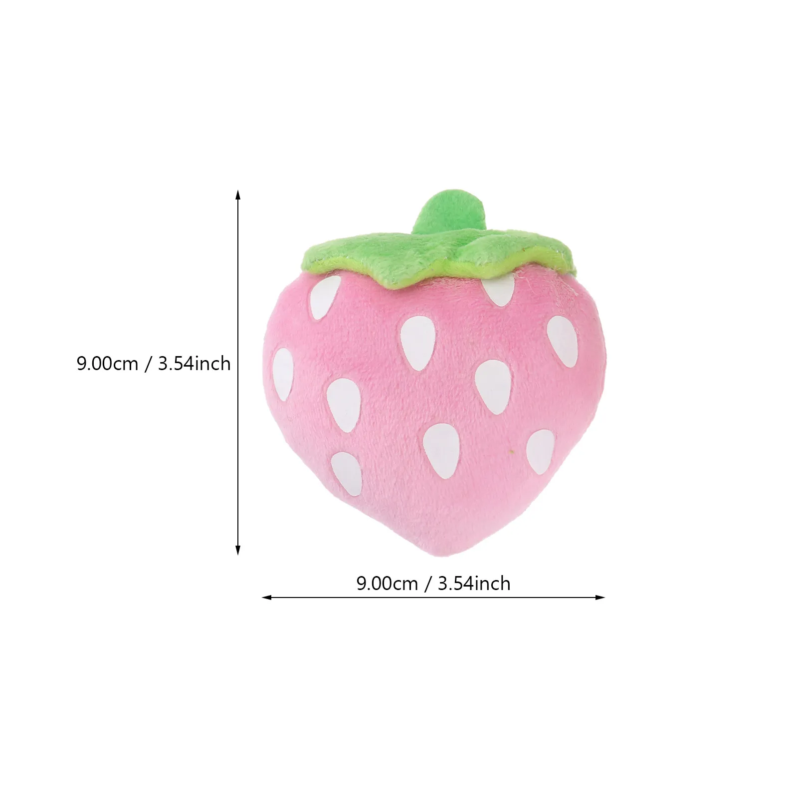 2Pcs Strawberry Squeaky Pet Chew Plaything Red Pink Soft Fruit Shape Dog Cat Sound Entertainment Pet Dog Chew photo 3