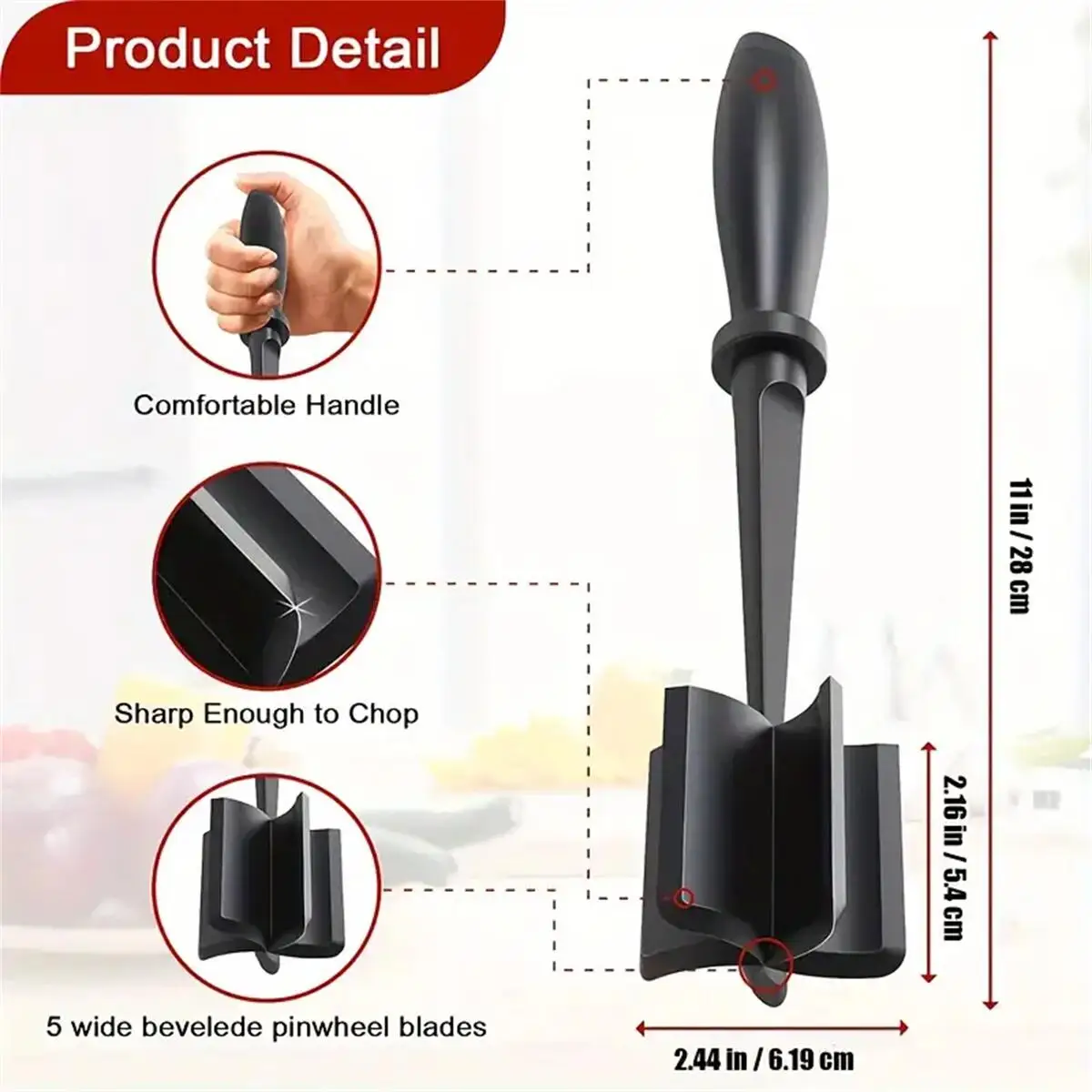 1pc Meat Chopper, Meat Shredder, Heat Resistant Suitable For Hamburger Meat Ground Beef Smasher photo 2