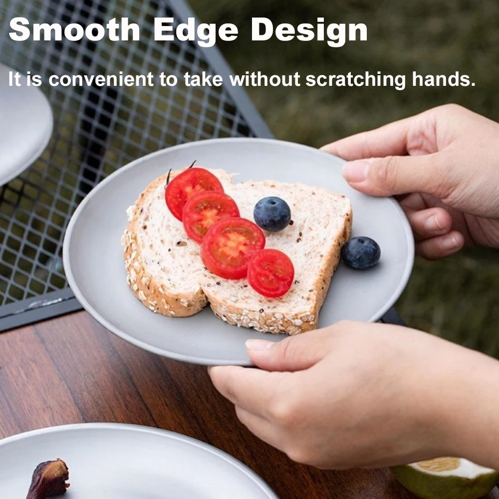 Camping Plate Lightweight Camping Plate For Barbecue Home Dinnerware Round Frosted Picnic Gear Reusable Tableware photo 2