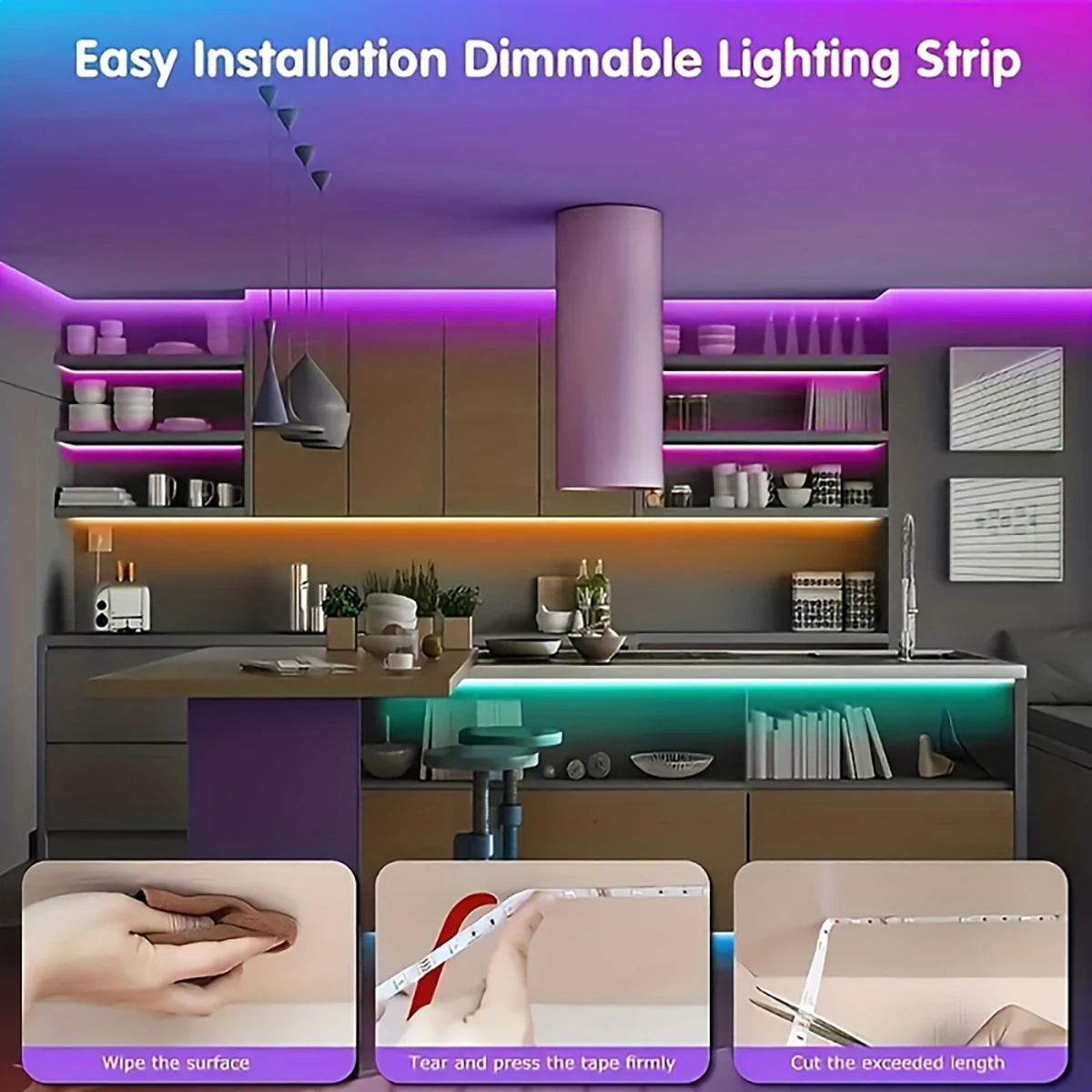 Led Strip Lights with 44 Key Remote Control 1m 5m 10m 20m RGB Tape Led Wall Room for Home Bedroom Party Decor TV Backlight photo 4