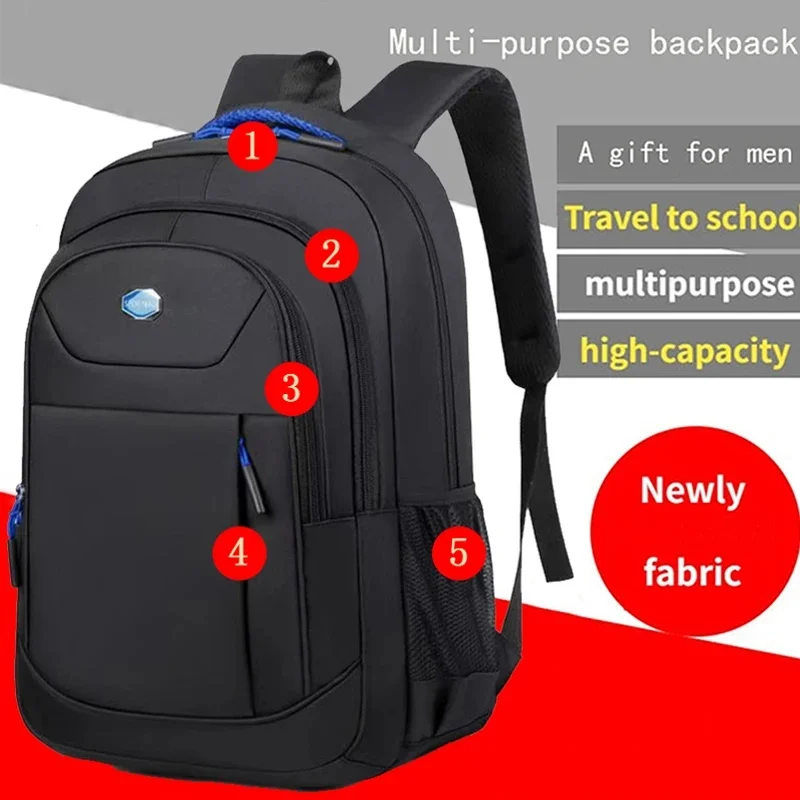Men Women Solid‑Color Double‑Shoulder Backpack Business Travel Commuting Casual Daypack for Daily Work Trip photo 2