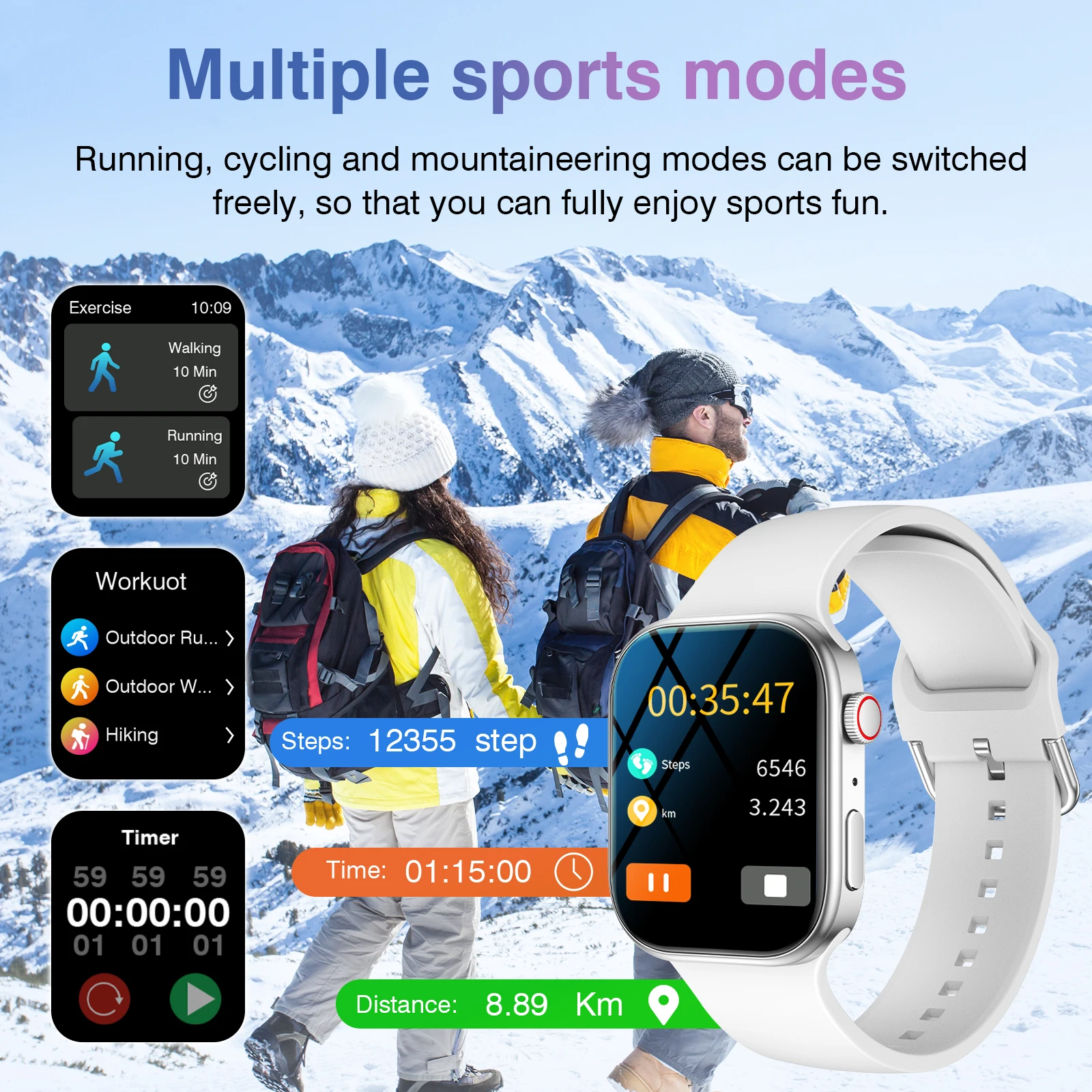 2026 New Smart Watch, Wireless Call, Outdoor Fitness Tracker, Sports Mode, Steps, Sedentary Reminder,  Music Control, Suitable for Android & Iphone,Christmas/New Year/Birthday Watch Gifts photo 5