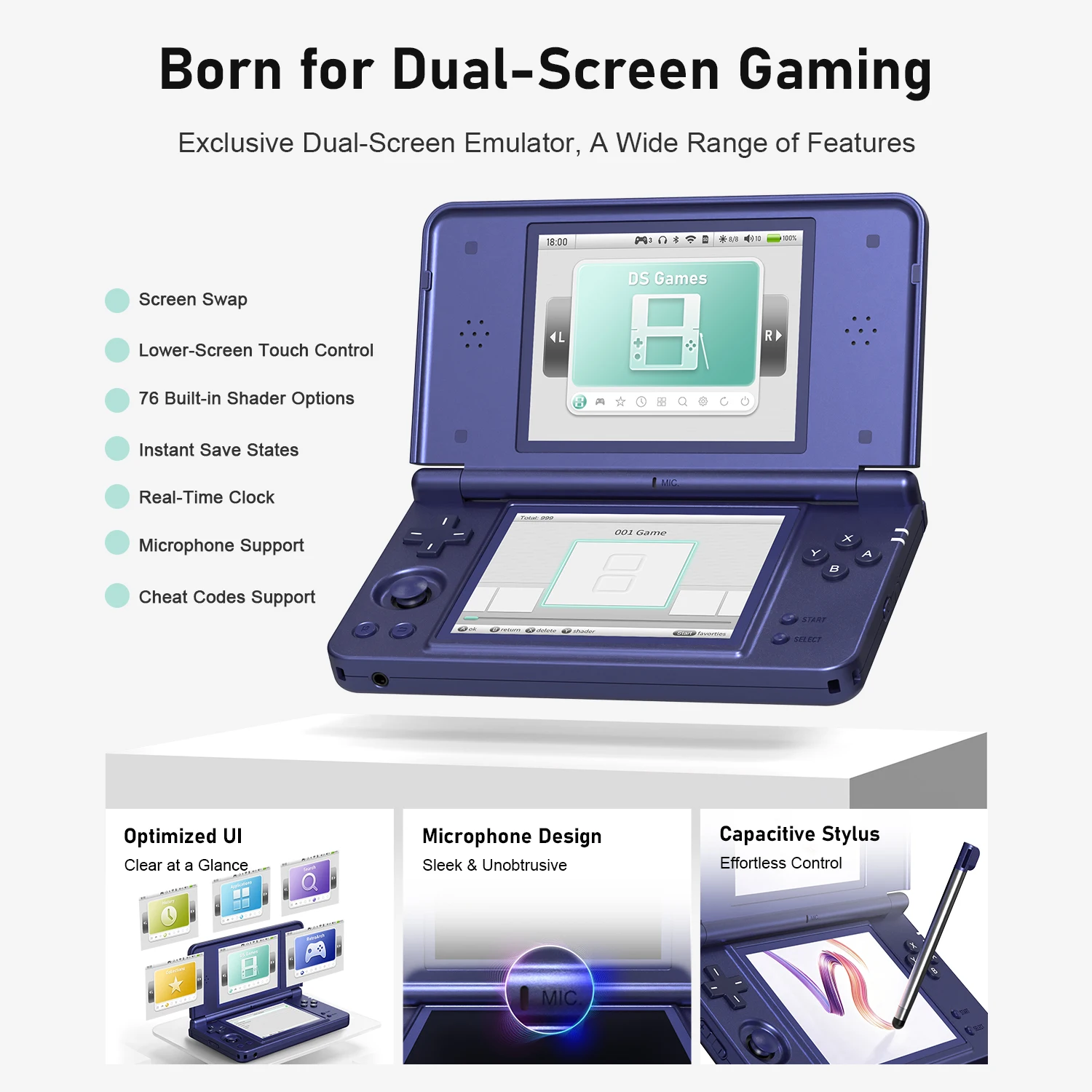 Anbernic RG DS Plus Portable Handheld Game Console Dual Screen 4.3 Inch IPS Retro Gaming Emulator With 4000mAh Battery Streaming photo 3