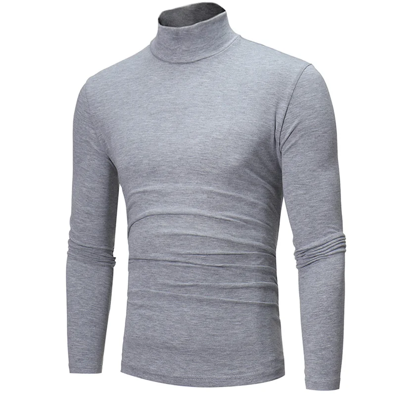 Thermal Underwear Tops Men Winter Clothes Thermal Shirt Autumn Men's Winter Tights High Neck Thin Slim Fit Long Sleeve T-shirt photo 5