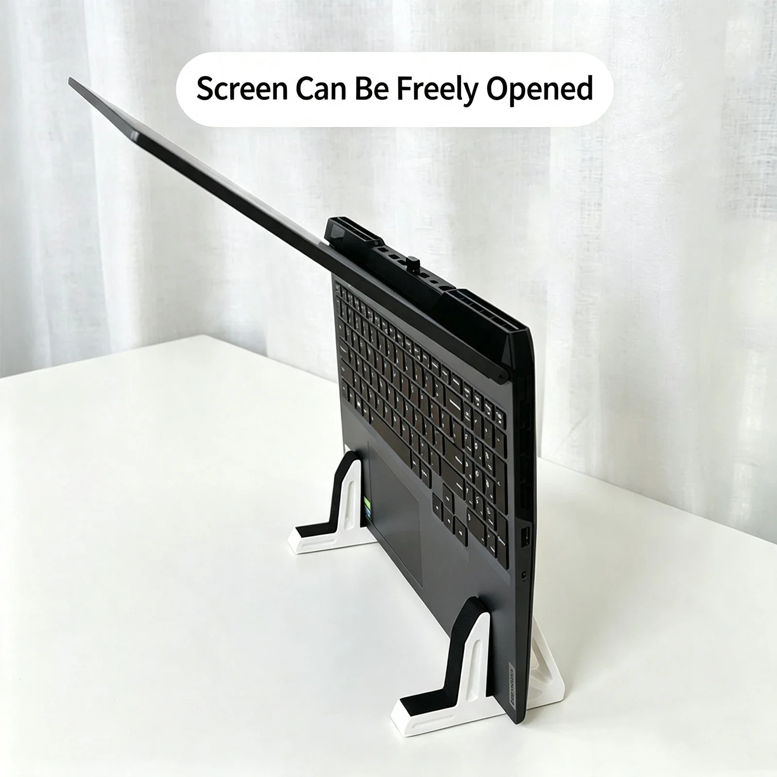 Laptop Vertical Stand Dual‑Use Desktop Holder With Anti‑Slip Strip For Laptop Tablet Phone Space‑Saving Upright Support Bracket photo 3