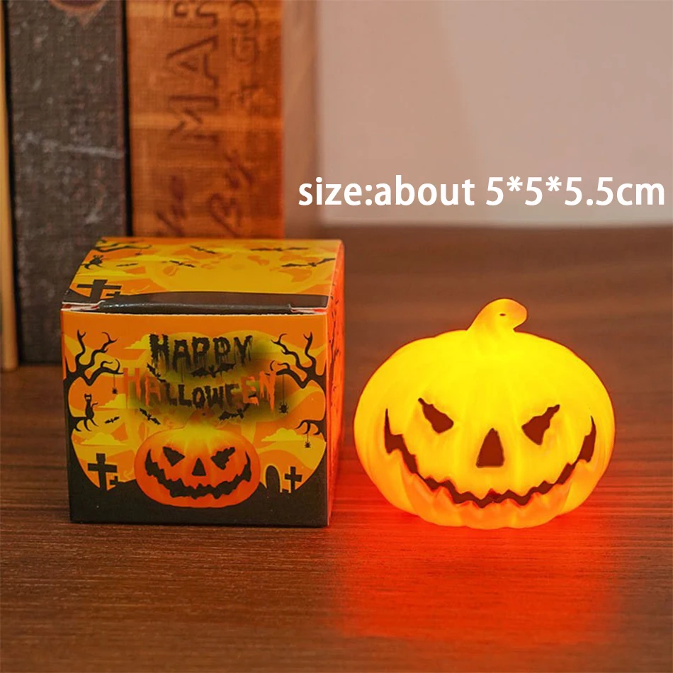 Pumpkin Lantern Candle Light Halloween Skull Ghost Face Lamp Kids Gift For Bedroom Garden Party Decoration Atmosphere Light photo 6