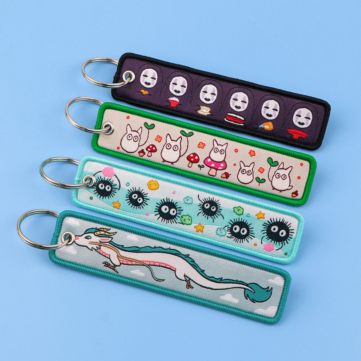 Manga Embroidered Keychains Key Fobs Key Tags Cute Cartoon Key Rings for Bags Cars Collectible Gifts for Anime Fans Accessories photo 3