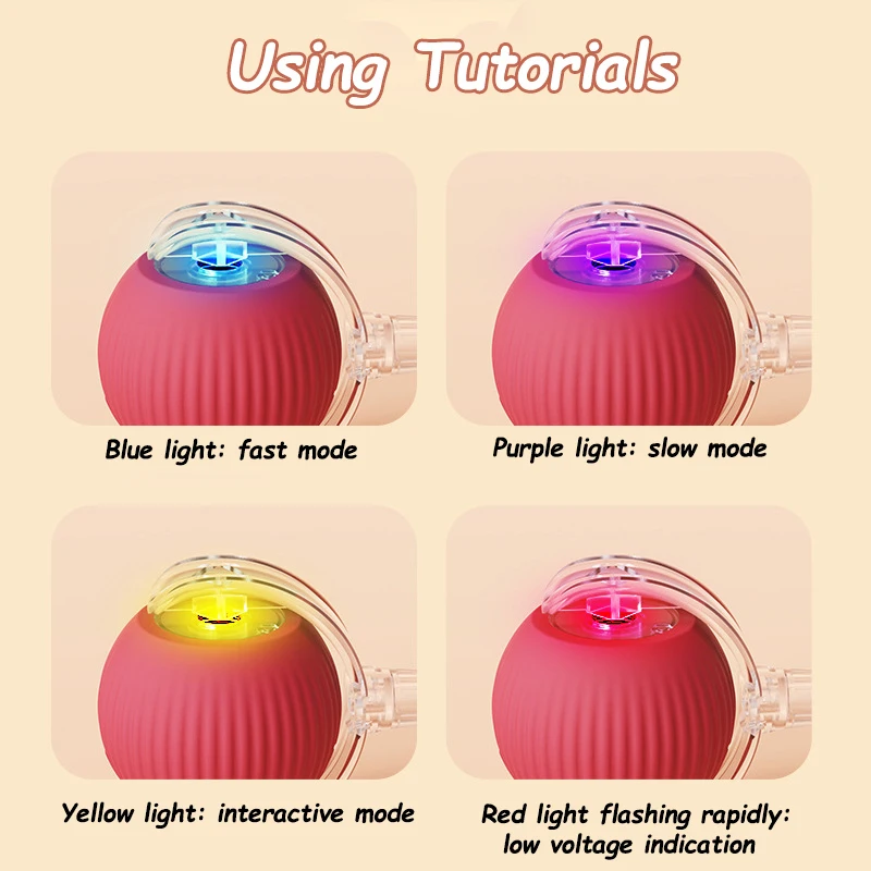 New Cat Interactive Ball Toy Automatic Rolling Ball Faux Tail Rechargeable Smart Pet Electric Toy Dog Cat Training Imitate Mouse photo 6