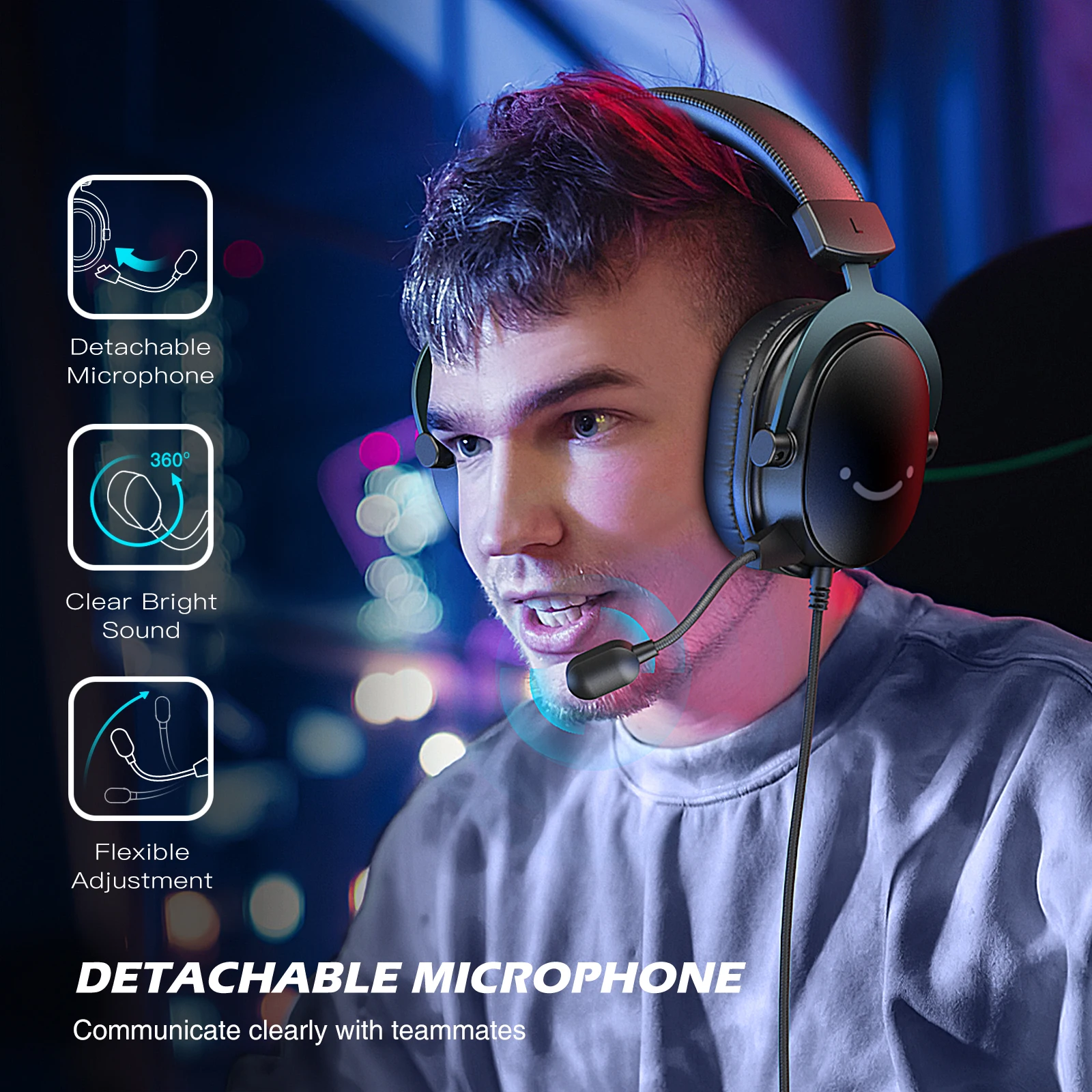 FIFINE Headset,3.5 mm Jack & USB Headphone with 7.1 Surround Sound/Volum Control/Mute Switch for PC / MAC / PS4 / PS5 Mixer-H9 photo 2