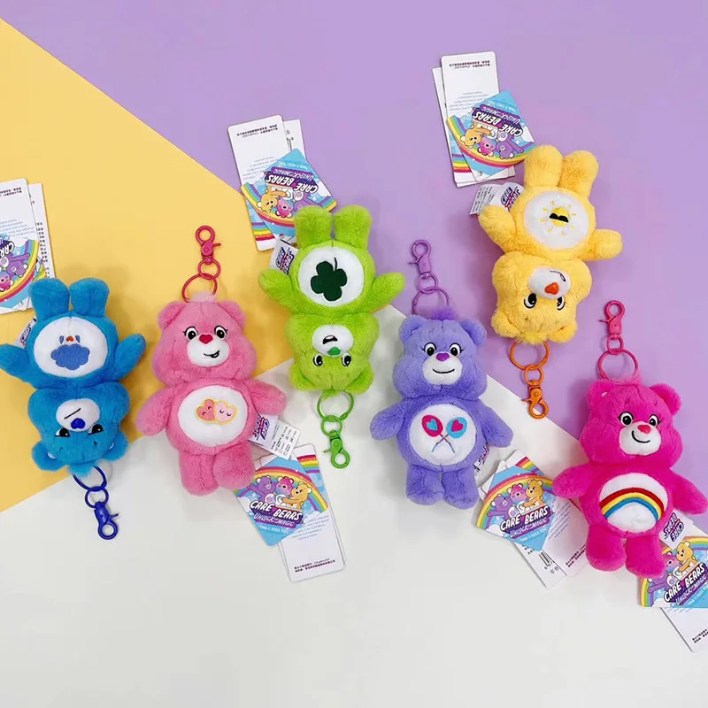 Care Bears Plush Kawaii Carebears Rainbown Bear Plush Anime Hobby Toy Keychain Bag with Sound Dolls Christmas Birthday Gifts photo 4