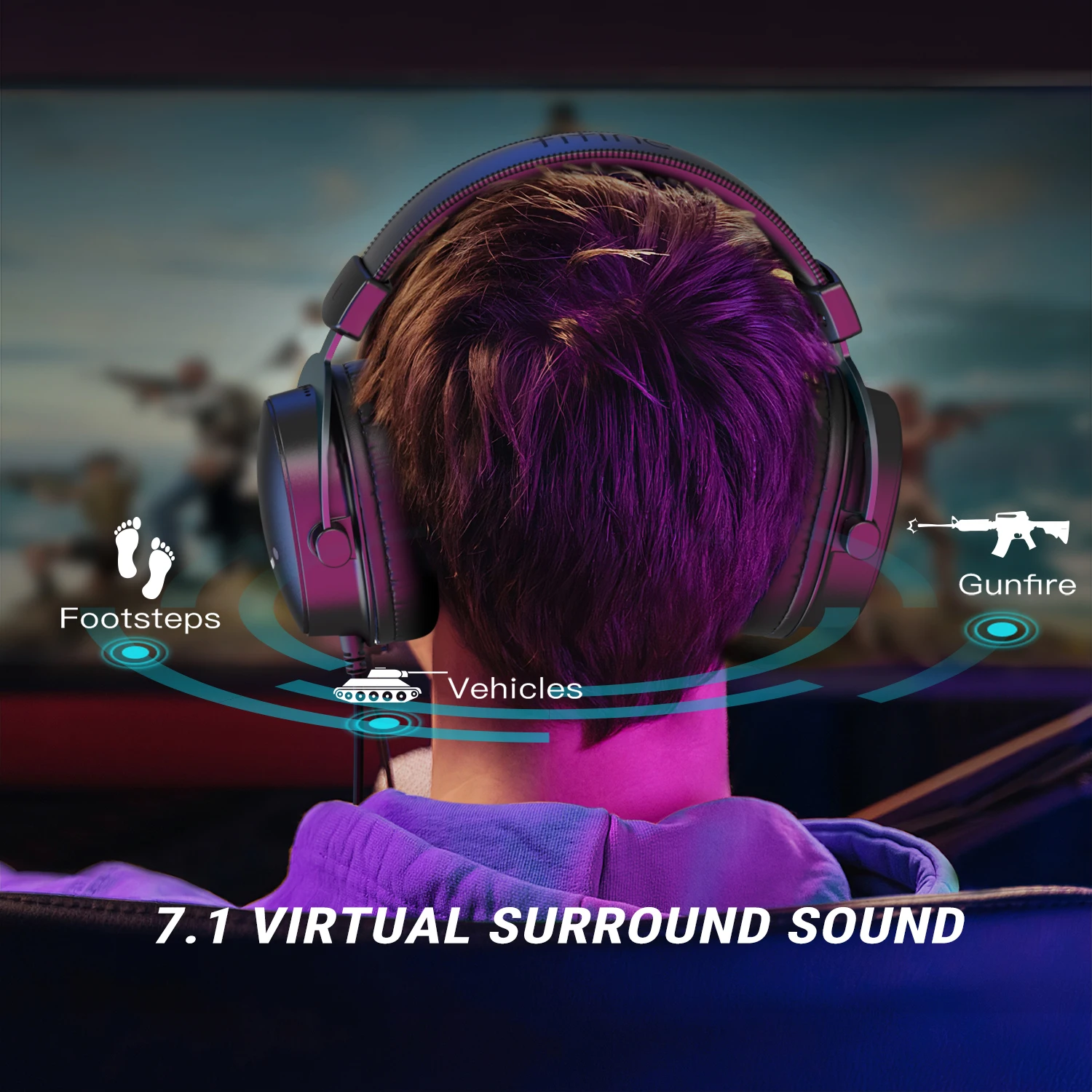 FIFINE Headset,3.5 mm Jack & USB Headphone with 7.1 Surround Sound/Volum Control/Mute Switch for PC / MAC / PS4 / PS5 Mixer-H9 photo 4
