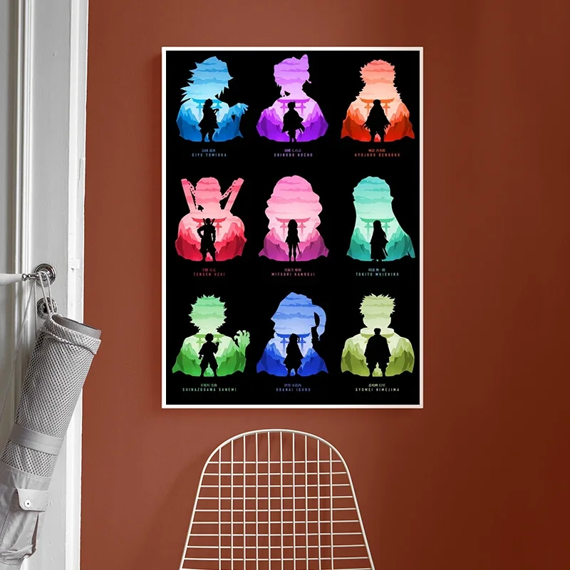 Minimalistic Art Demon Slayer Muichiro Sanemi Canvas  Japanese Anime Poster Print Wall Art For Living Room Home Decor photo 5