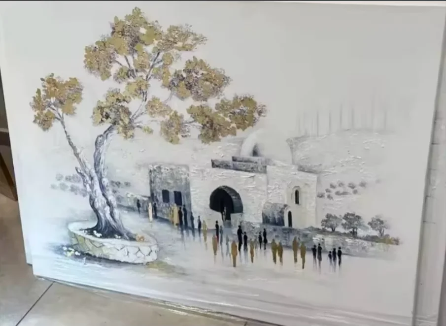 Custom Hand Painted Oil Paintings From Your Photos High Quality Old City In Jerusalem Western Wall Mural Pictures For Home Decor photo 4
