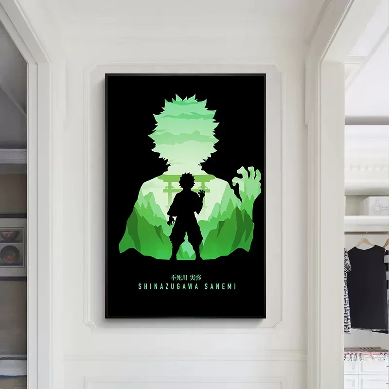 Minimalistic Art Demon Slayer Muichiro Sanemi Canvas  Japanese Anime Poster Print Wall Art For Living Room Home Decor photo 2
