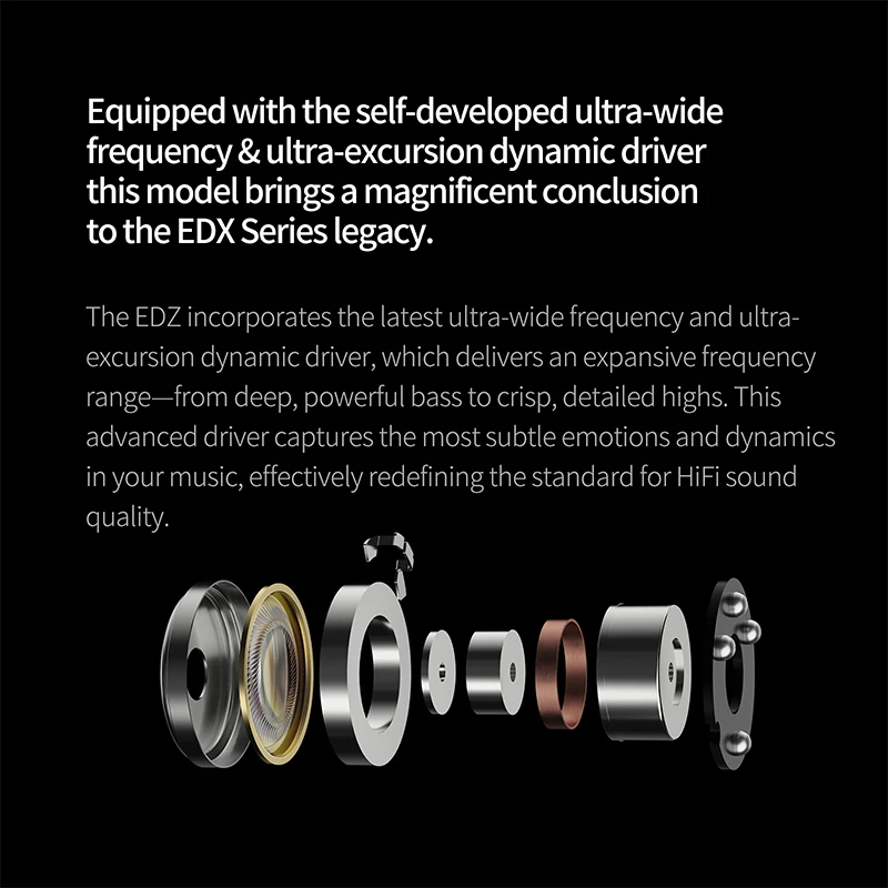 KZ EDZ Earphones Ultra Wide Frequency IEM Dual Damping Wired Headphones HiFi Bass Earbuds Gaming Headset With Mic PK EDX PRO X photo 3