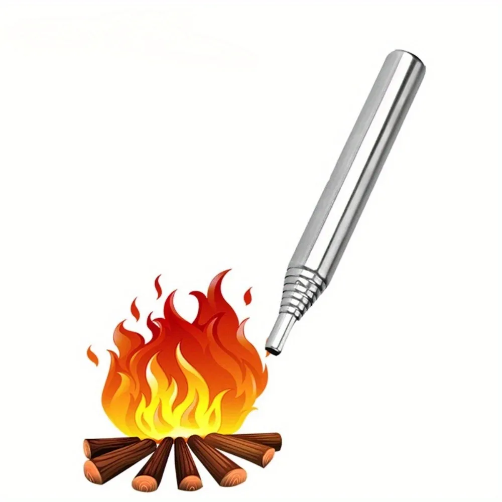 1PCS Outdoor Survival Tool Fire Starter Tools Kit Camping Tool Collapsible Pocket Bellow Picnic Air Blow Tube Retractable SUS304 photo 5