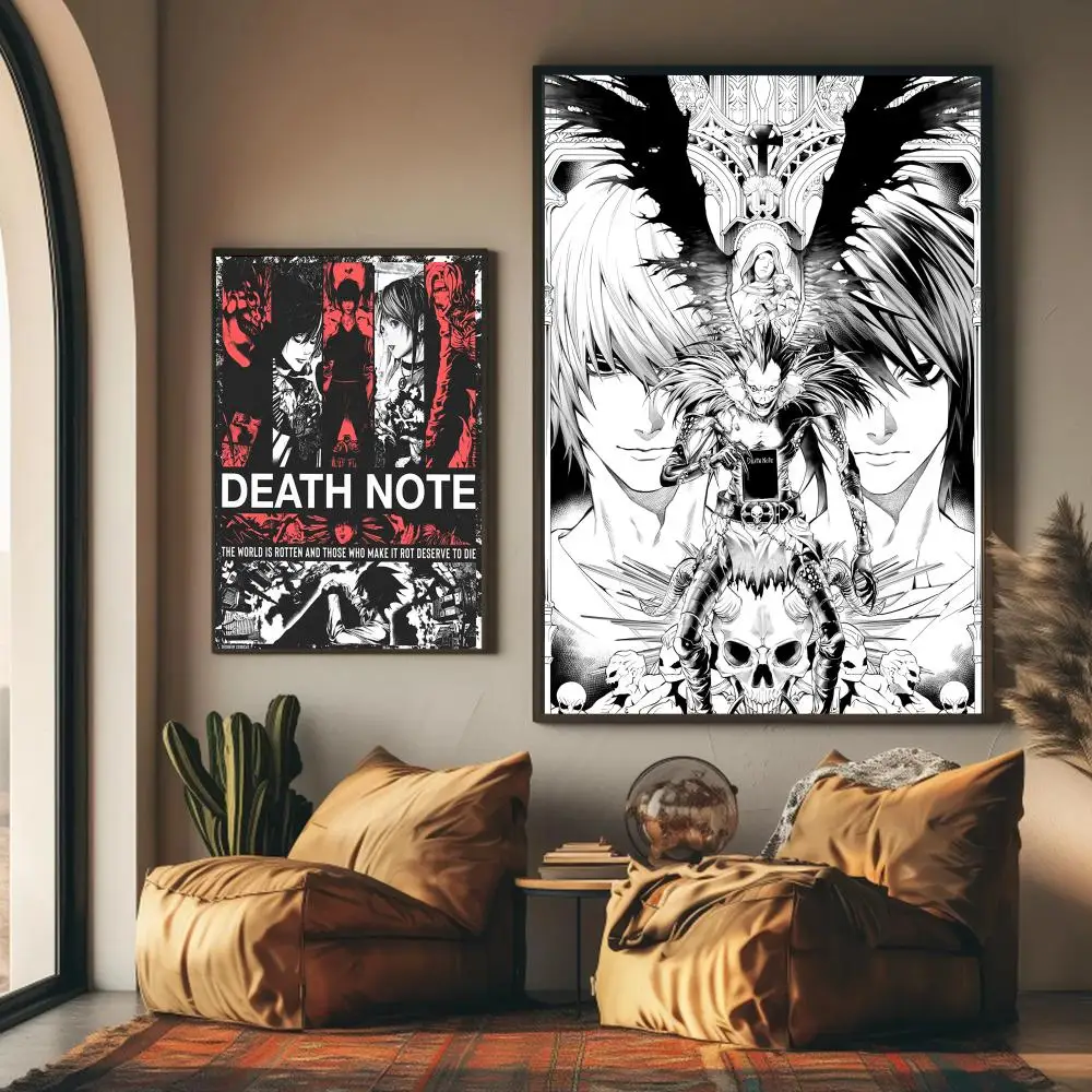 Anime D-Death note Painting Calligraphy High-Quality Cotton Canvas Poster Wall Art for Living Room Modern Coffee House Decor photo 3