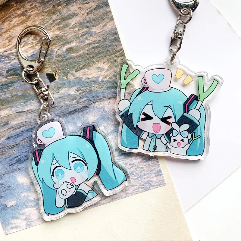 Hatsune Miku Acrylic Keychain Cute Girl Anime Peripheral Creativity Cute Backpack Pendant Decor Fashion Surprise Couple Toy Gift photo 3