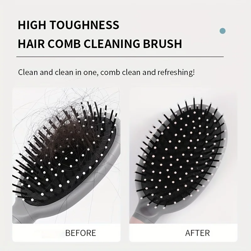 2In1 Comb Cleaning Brush Hairbrush Cleaner Rake Comb Embedded Tool Mini Hair Dirt Remover For Removing Hair Dust Home Salon Use photo 6