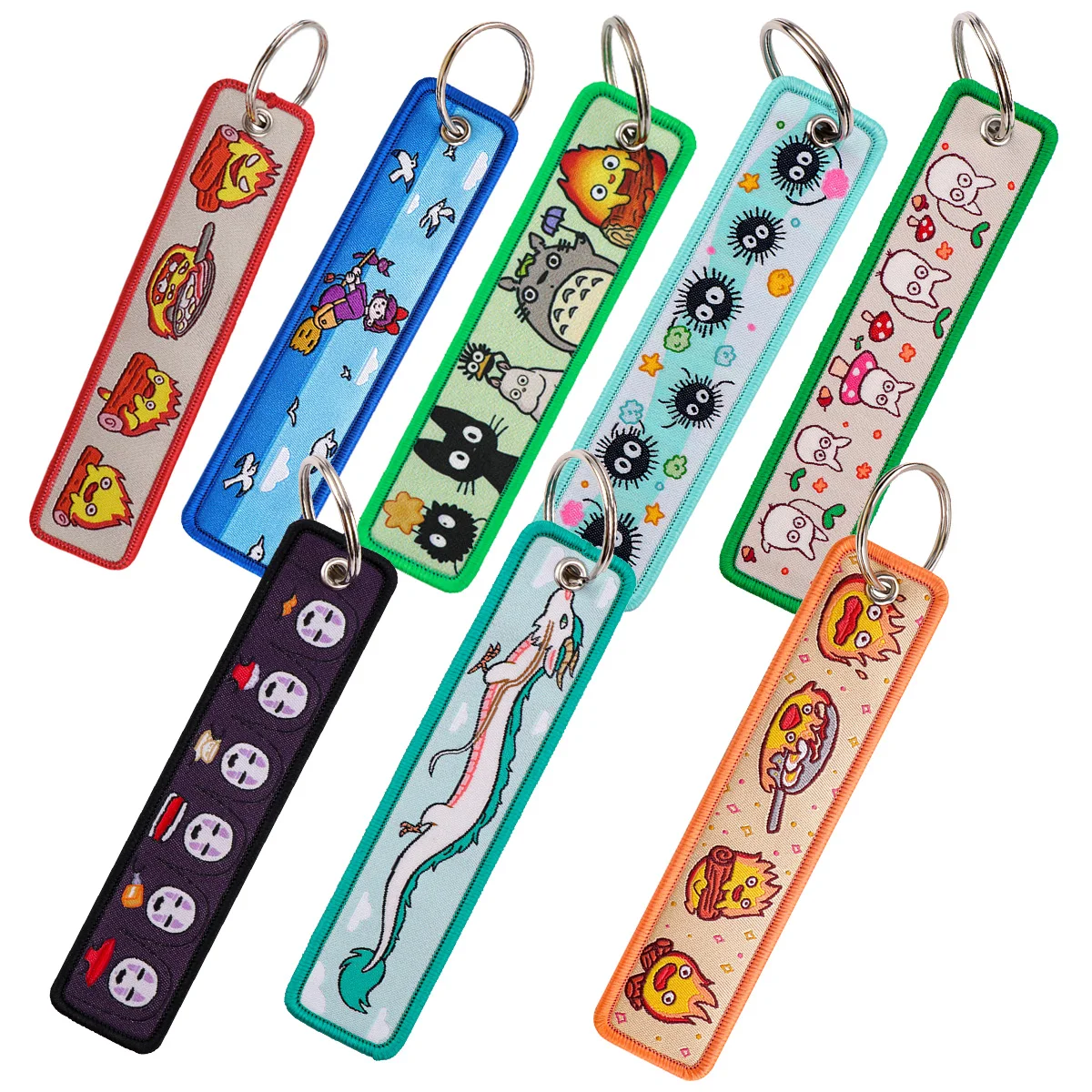 Manga Embroidered Keychains Key Fobs Key Tags Cute Cartoon Key Rings for Bags Cars Collectible Gifts for Anime Fans Accessories photo 1