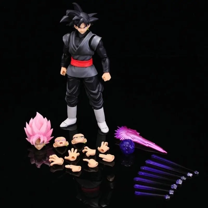 KO SHF Dragon Ball Goku Black Zamasu Goku Super Saiyan Rose Goku Articulated Action Figure Full Accessories Anime Model Toy Gift photo 4