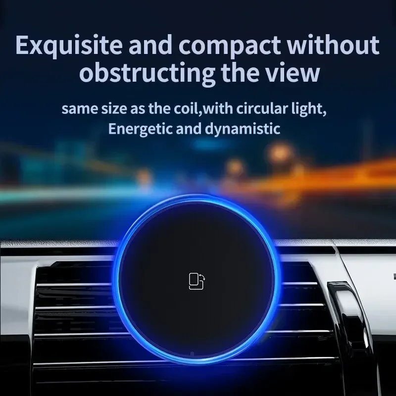 Magnetic Car Wireless Charger RGB For iPhone12 13 14 15 16 17 Pro Max Macsafe Car Phone Holder Stand Mount Fast Charging Station photo 3