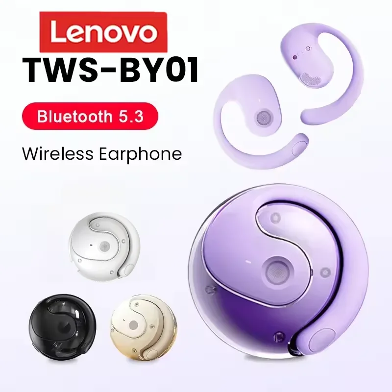 Lenovo OWS Wireless Headphones Bluetooth Headset with Mics HiFi Stereo Sound Earphones Smart Touch Sports Waterproof Earbuds photo 2