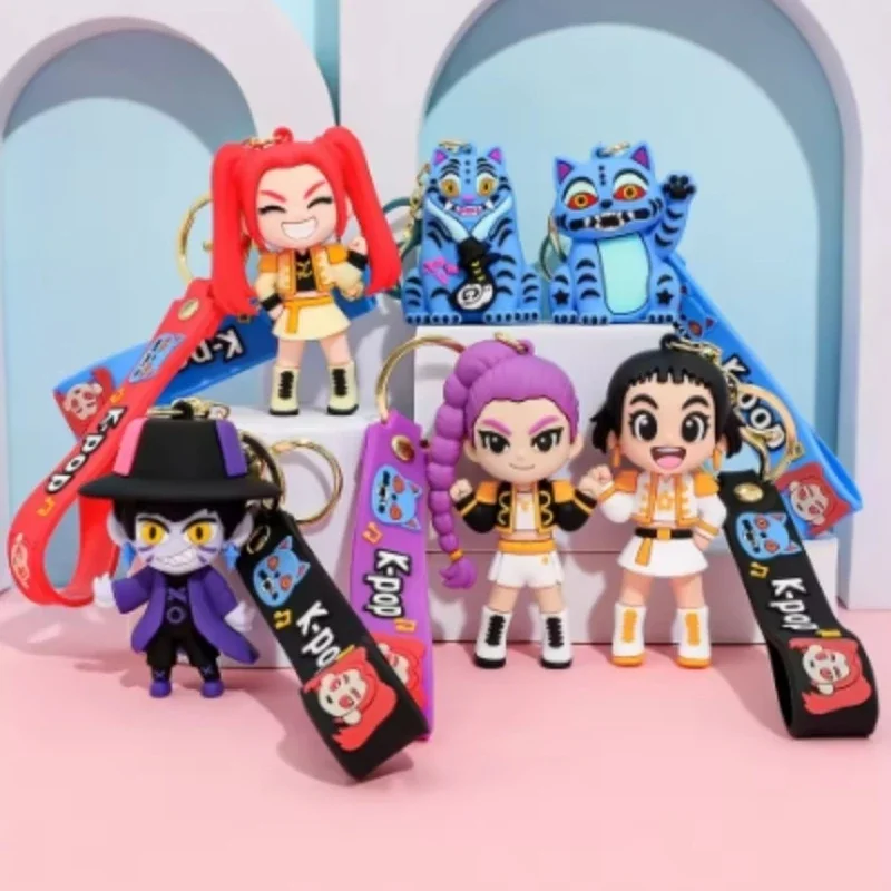 Hot Anime Movie Rumi Mira Zoey Girls Derpy Keychains Doll Cute Tiger Action Model Toy Collection Christmas Gifts In Stock photo 6