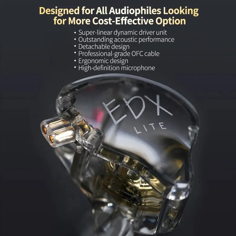 KZ EDX Lite HIFI Bass Earphones Stereo Music Earbuds In Ear Monitor Stage Live Headphones Gaming Sports Headset photo 5