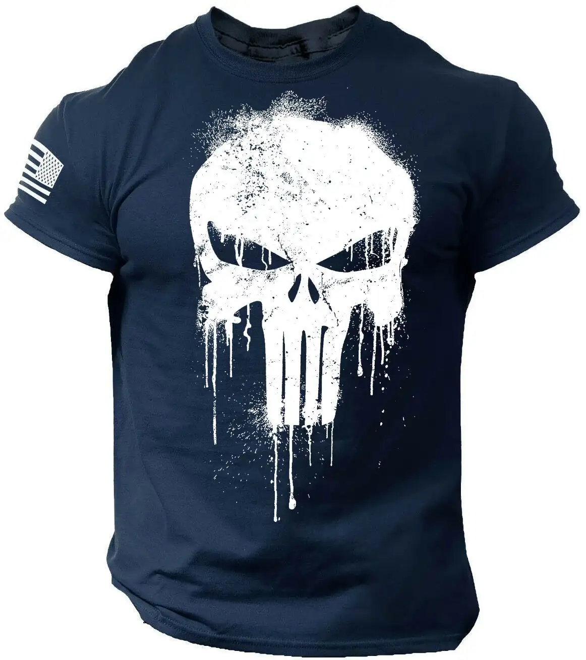 Men's T Shirt for Men 3D Print Military Patriotic Skull Dropped T Shirt Oversized Short-Sleeved Sportswear Men Clothing Top Tees photo 4