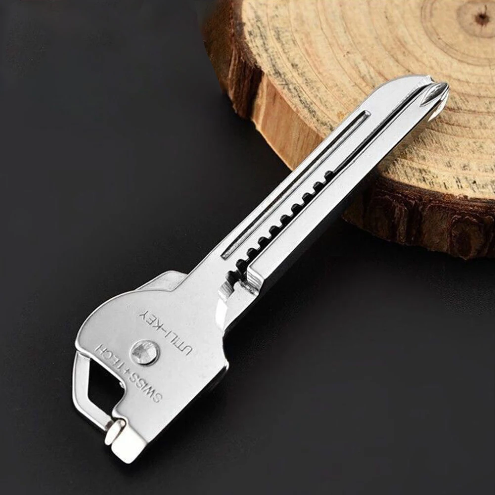 1PC 6-in-1 Stainless Steel EDC Multi Tool Utili-Key - Keychain Pocket Cutter Knife Screwdriver Unboxing Tool photo 2