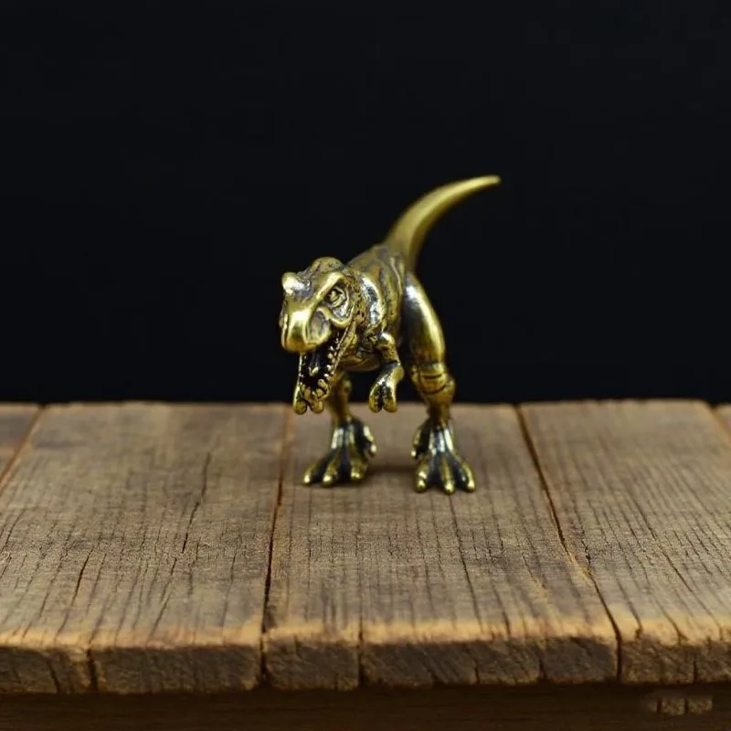 Brass T-Rex Dinosaur Figurine: Mini Metal Statue, Desktop Decor, Collectible Gift photo 4