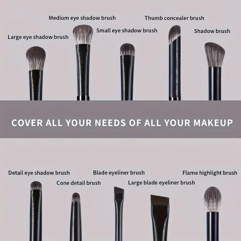 Unscented All-Skin Type Oval Brush Eye Makeup Set, Nylon Bristles, Detailing Eyeshadow Brushes with ABS Plastic Handles photo 6