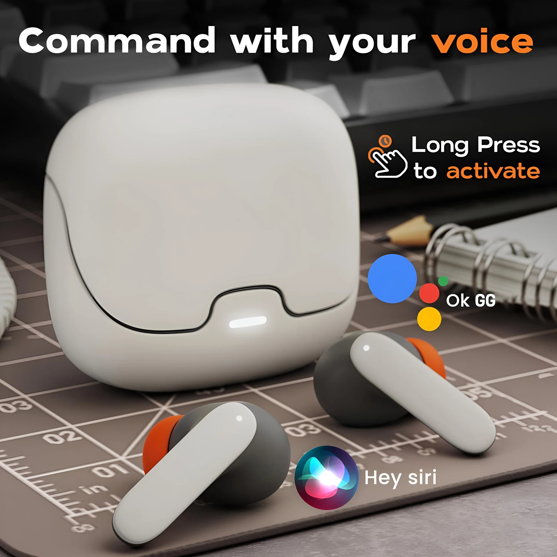TWS Wireless Earphones 5.4 Bluetooth Ultra-low Latency Dual Microphone ENC Noise Cancelling in Ear Bluetooth Earphones photo 3