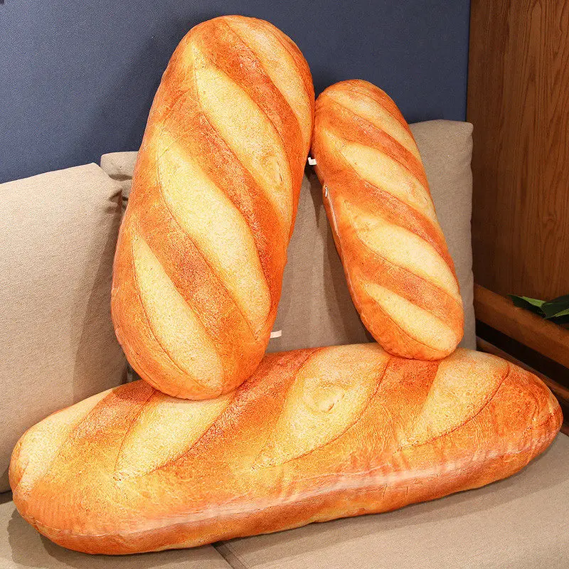 French Bread Plush Pillow Stuffed Printing Images Food Plushie Peluche Party Prop Decor Sleeping Companion Man Gift photo 2